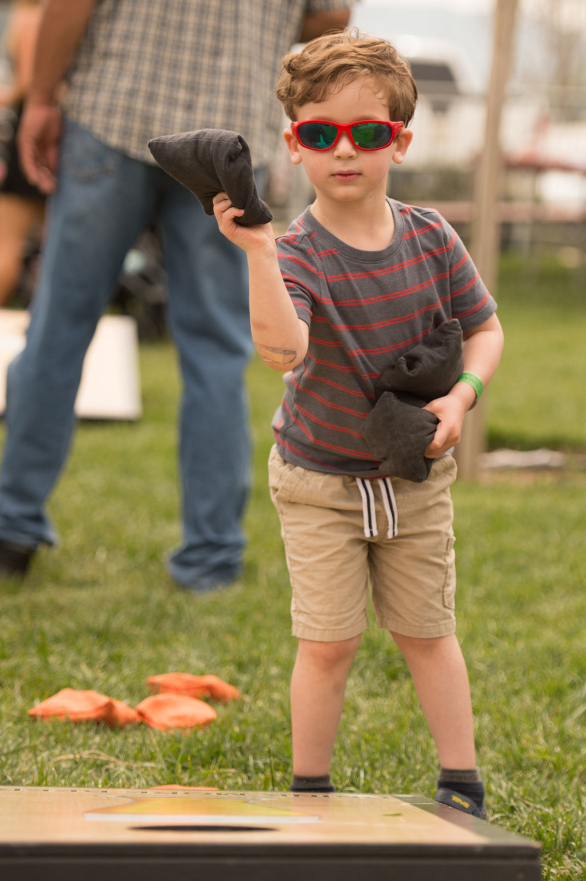 Perfecting his toss